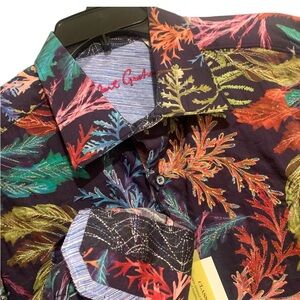 Robert Graham Crown of Thornes Multicolor Embroidered Glitter Button Up Shirt L